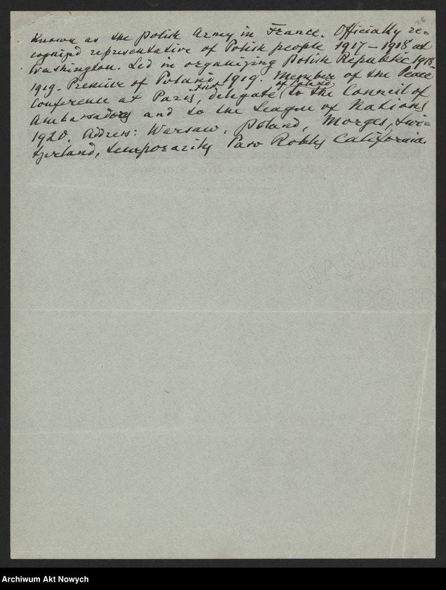 image.from.unit.number "Artykuły słowników biograficznych i encyklopedii. Korespondencja dla ustalenia danych biograficznych I. J. Paderewskiego"