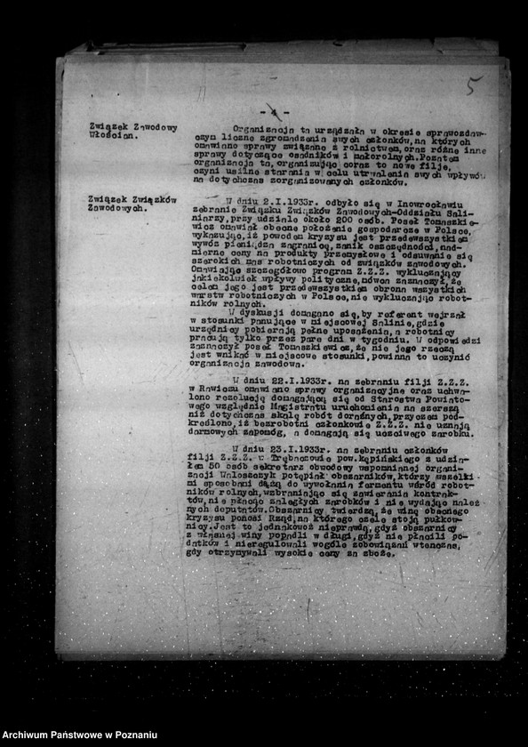 Obraz 10 z jednostki "Sprawozdania okresowe ze stanu bezpieczeństwa za miesiące styczeń-czerwiec 1933 r. /nr 1-6/"