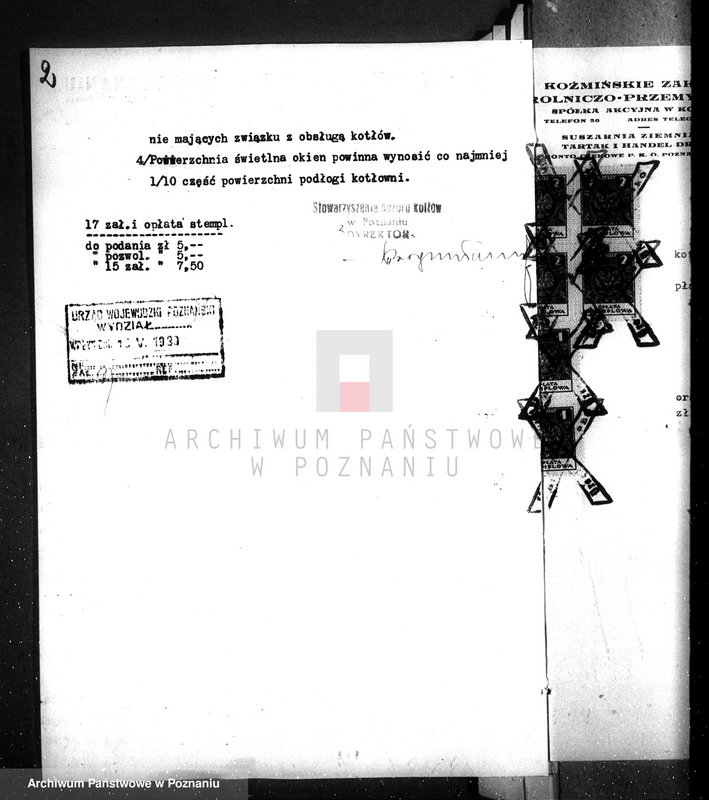 image.from.unit.number "Koźmińskie Zakłady Rolniczo-Przemysłowe w Koźminie pow. krotoszyński - Suszarnia płatków kartoflanych nr woj. kotła 568"