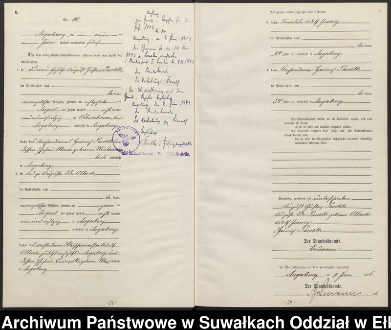 image.from.unit.number "Heirats-Neben-Register des Preussischen Standes-Amtes Angerburg Kreis Angerburg"