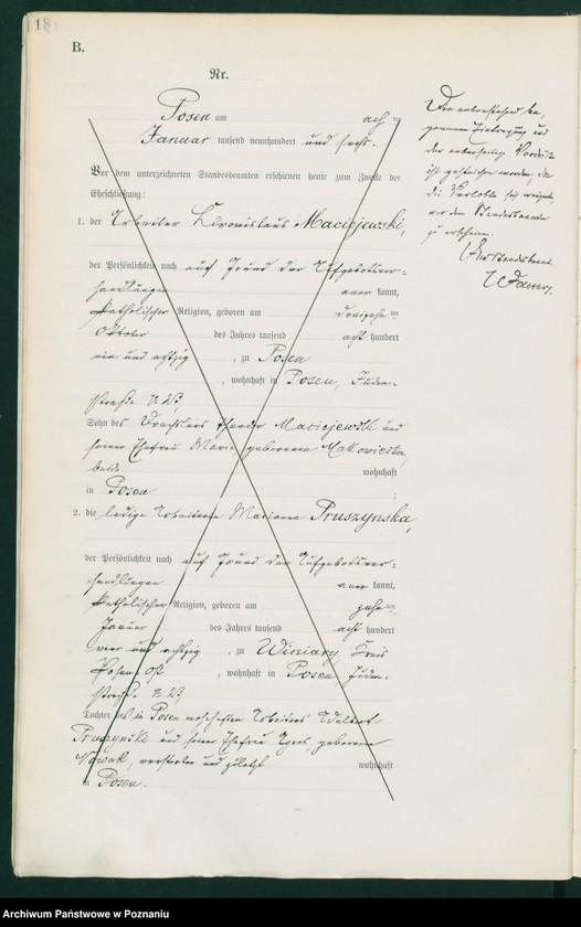 Obraz 19 z jednostki "Księga miejscowa małżeństw tom I"