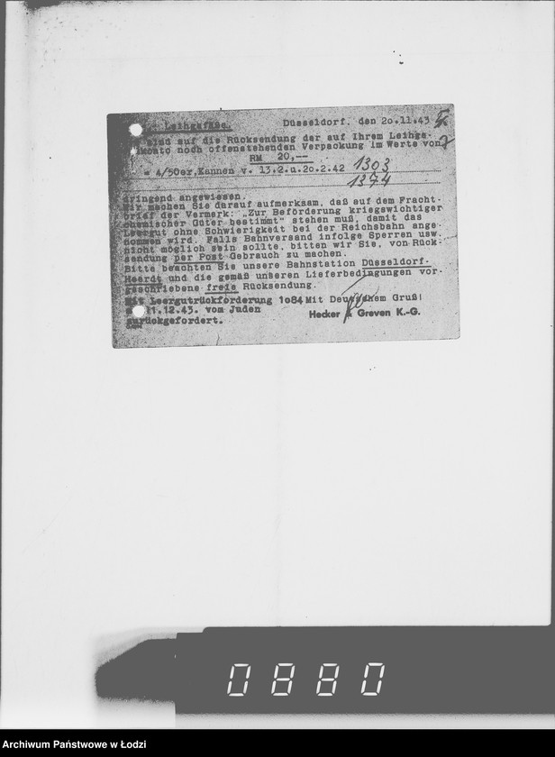 Obraz 11 z jednostki "Sammelschriftwechsel der Firmen H-K [Korespondencja z różnymi firmami zleceniodawcami G.V.]"