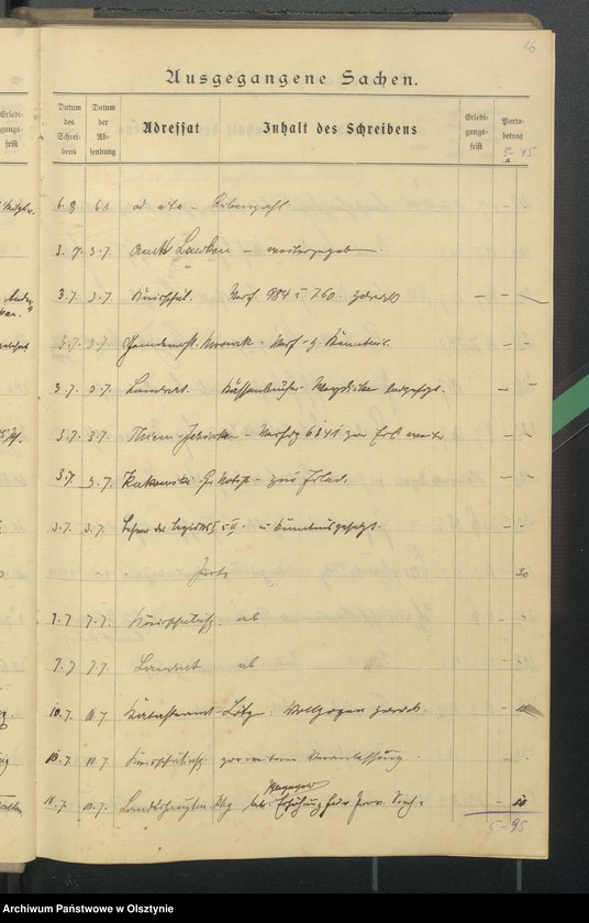 image.from.unit.number "Geschäfts Tagebuch Register der anausgegangenen Schreiben"