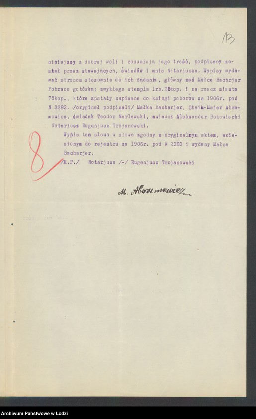 Obraz 15 z jednostki "Małka Abramowicz- drobna sprzedaż artykułów żelaznych w Tuszynie"