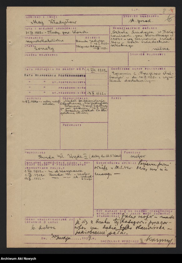 image.from.unit.number "Szeregowi Policji Państwowej zatrudnionych w Wydziale III Komendy Głównej Policji Państwowej, cz. II. Opinie."