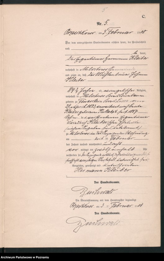 Obraz 8 z jednostki "Sterbe-Neben-Register"