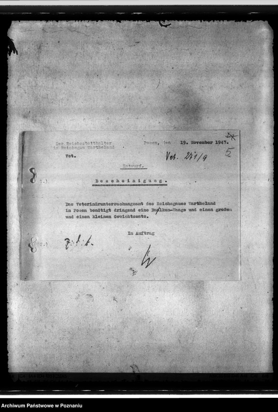 Obraz 9 z jednostki "Veterinäruntersuchungsamt. Bekämpfung der Viehseuchen. Tiergesundheitsamt der Landesbauernschaft"