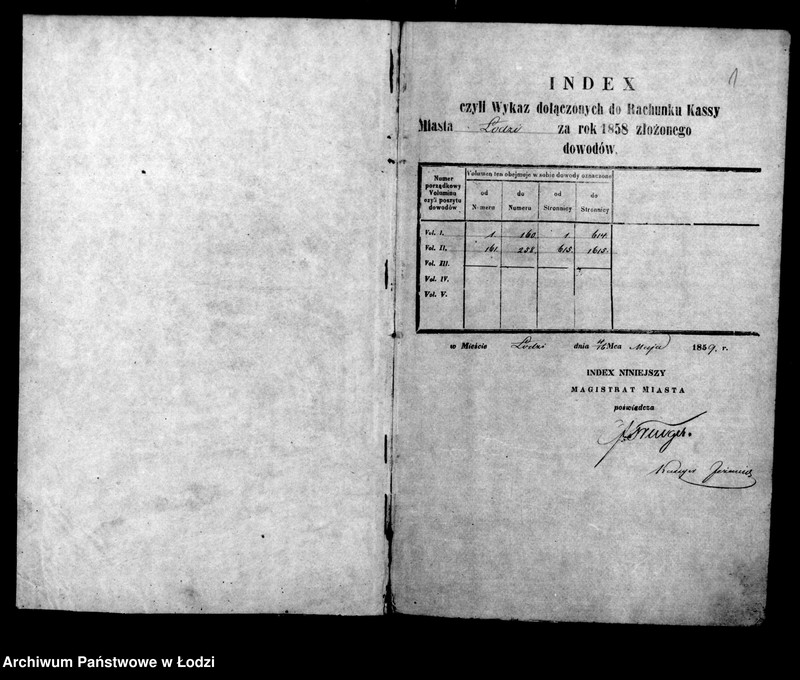 Obraz 5 z jednostki "Rachunek kasy ekonomicznej m. Łodzi za rok 1858"
