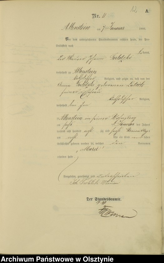 image.from.unit.number "Geburts-Haupt-Register Tom I,Nr 1 - 300"