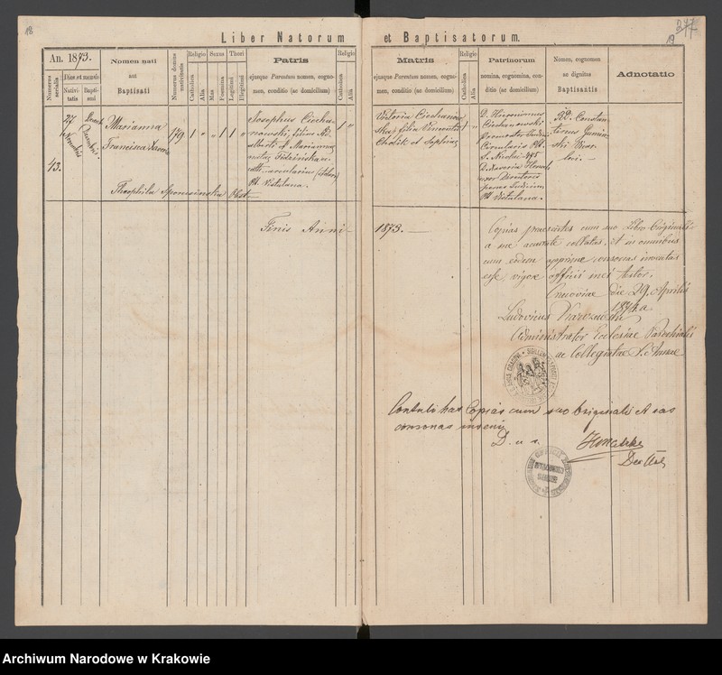 Obraz 13 z jednostki "[Księga urodzeń]"