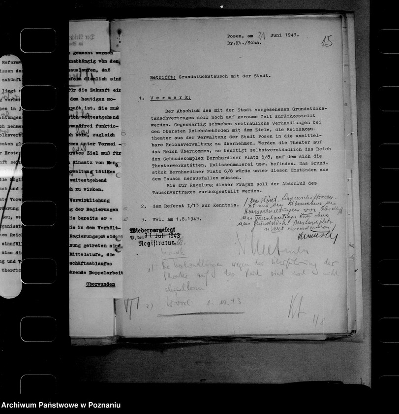 Obraz 19 z jednostki "Grundstückstausch mit der Stadt Posn- Schlossberg und Bernhardinerplatz"