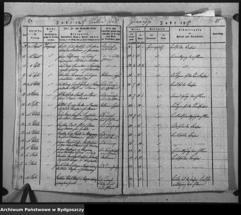 image.from.unit.number "Verzeichniss der Copulirten aus der evangel. Stadt- und Landgemeinde von Inowrazlaw Jahr 1826 bis incl. 1832 [1834]"