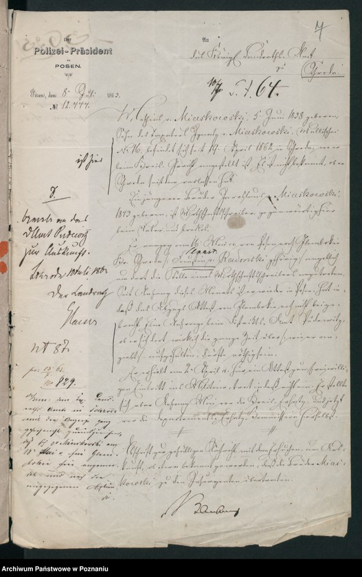 Obraz 10 z jednostki "A. betr. Ignaz von Miaskowski"