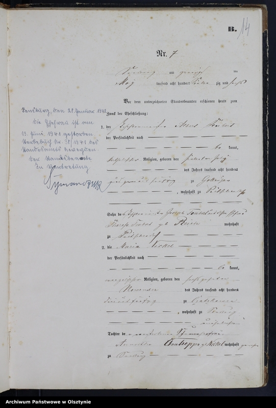 image.from.unit.number "Heiraths-Haupt-Register Nr 1 - 33"