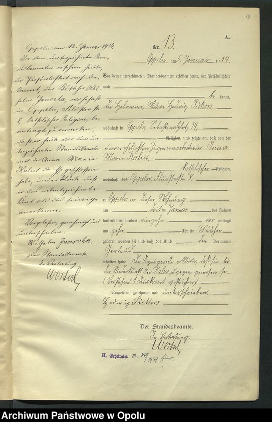 image.from.unit.number "Urząd Stanu Cywilnego Opole Księga Urodzeń Rok 1914 1-519"