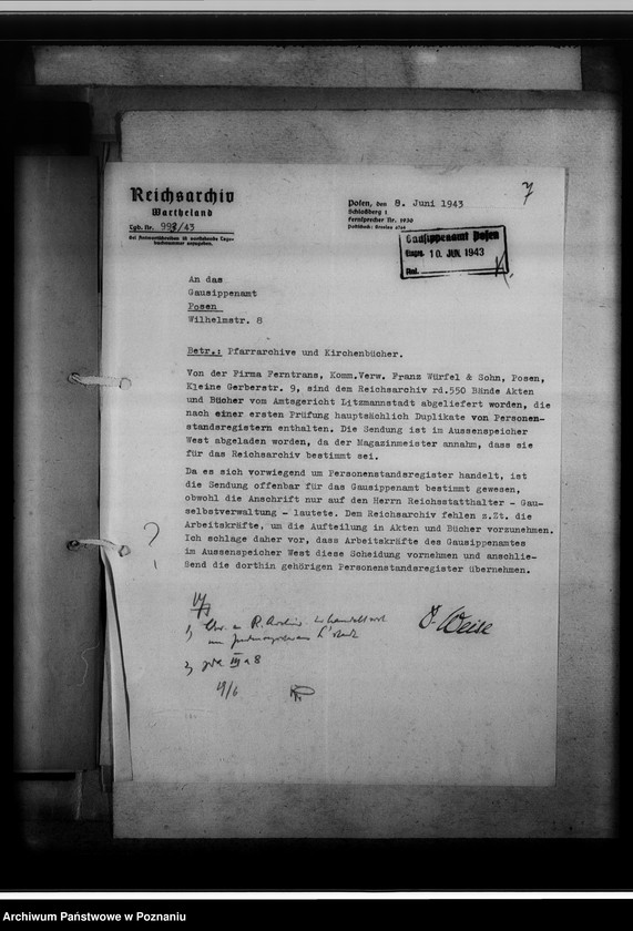 Obraz 11 z jednostki "Register der Juden, Dissidenten und Kirchenbuchduplikate, Pfarrarchive und Kirchenbücher [dotyczy terenu województwa łódzkiego]"