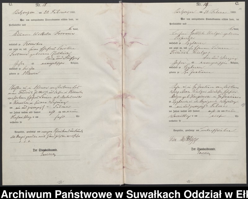 image.from.unit.number "Sterbe-Haupt-Register des Königlichen Preussischen Standes-Amtes Belzonzen Kreis Johannisburg"