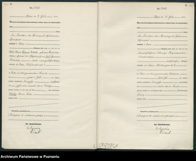 Obraz 19 z jednostki "Księga miejscowa urodzeń tom IV [Rejestr główny urodzeń]"