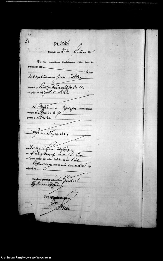 image.from.unit.number "Sterbe-Haupt-Register Breslau I 1885 Band 2"