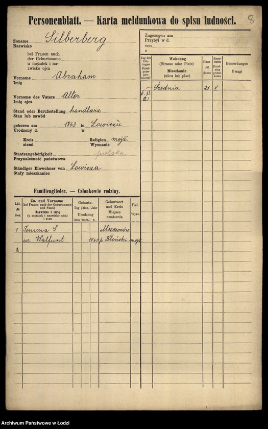 image.from.unit.number "[Spis ludności Łodzi] Zilberberg"