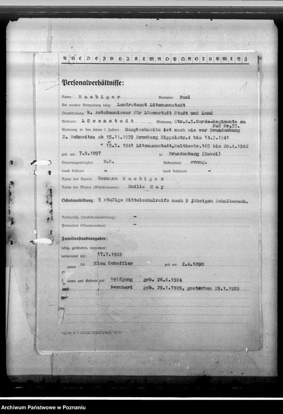 Obraz 5 z jednostki "Raebiger, Paul - komisarz obwodowy"