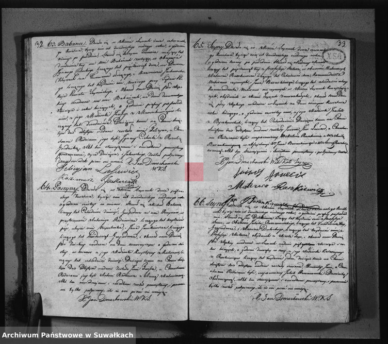 image.from.unit.number "Akta urodzonych, zaślubionych i umarłych parafij seyneńskiey z roku 1827."