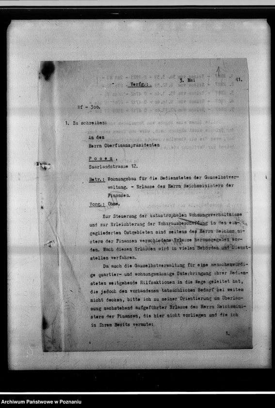Obraz 5 z jednostki "Wohnungsbau für die Bediensteten der gauselbstverwaltung [Erlasse usw.]."