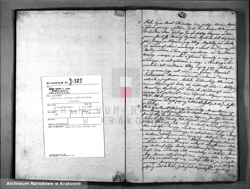 Obraz 3 z jednostki "Księga Aktów Urodzenia i Uznania Parafii Sgo Floryana na Rok 1840"