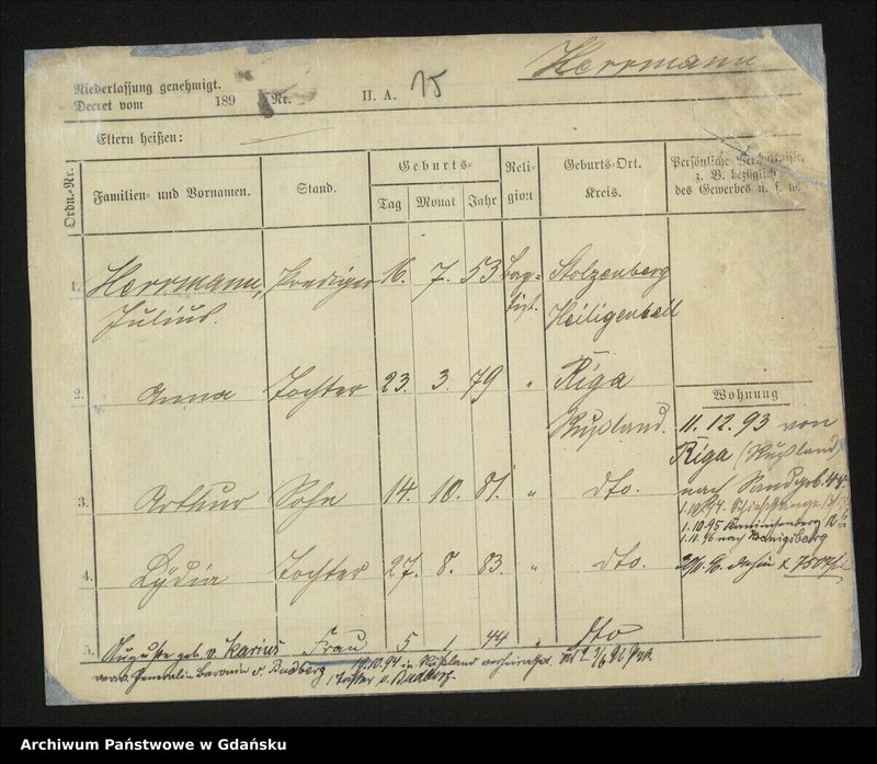 image.from.unit.number "Karty meldunkowe: Herrmann Julianne - Herrmann Wilhelmine"