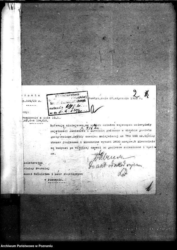 Obraz 6 z jednostki "Sprawy szczegółowo-administracyjne Szkody wojenne p. Gostyń, Grodzisk"