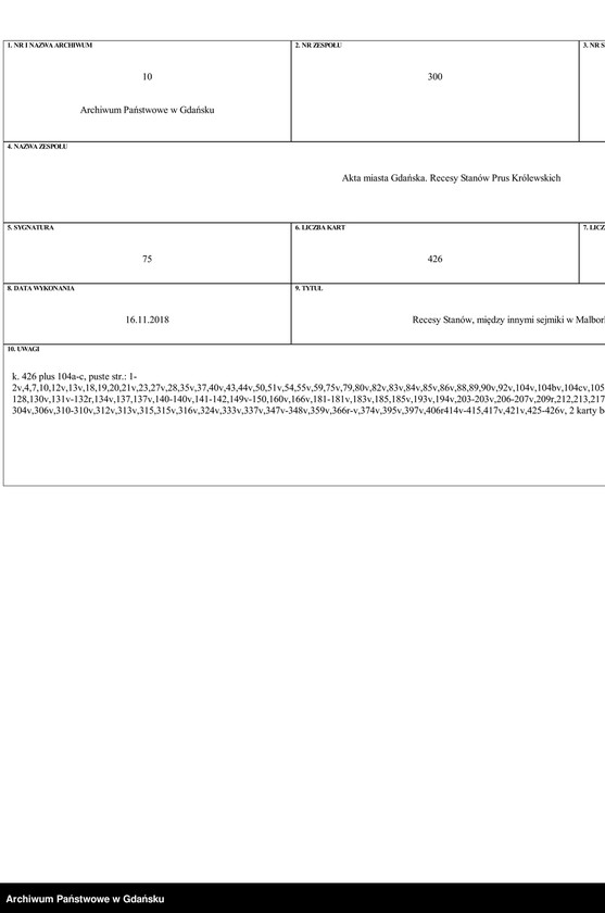 image.from.unit.number "Recesy Stanów, między innymi sejmiki w Malborku i Toruniu oraz sejm w Warszawie 26 IX - 7 XI 1611"