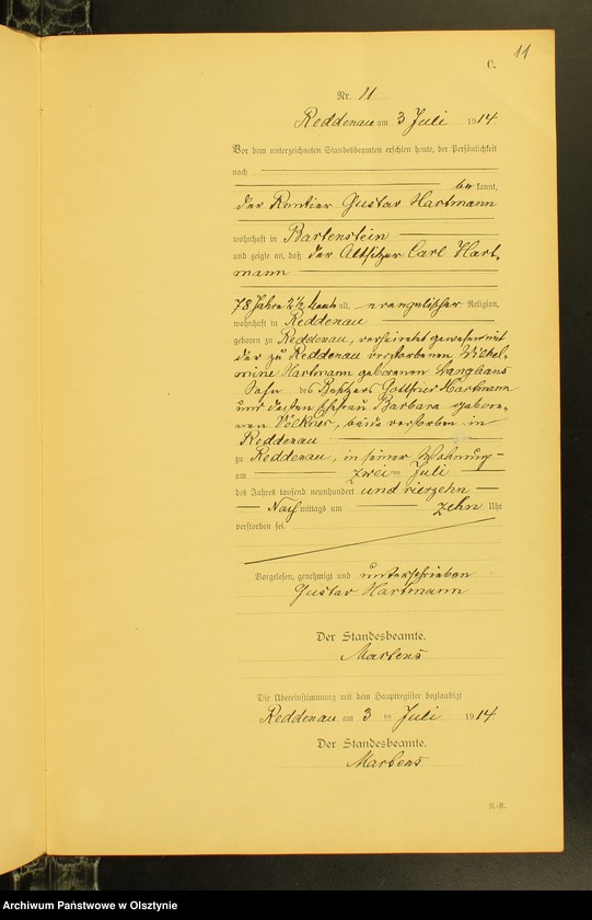 image.from.unit.number "Sterbe-Neben-Register Nr 1 - 25[ Księga zgonów - wtóropis ]"