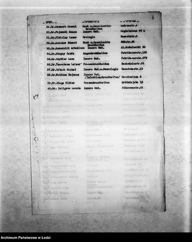 Obraz 7 z jednostki "Zdrowotność [M.in. zarządzenia dotyczące zdrowia ludności, zakładanie szpitali i ambulatoriów, walka z chorobami zakaźnymi, higiena getta, lekarze, inspektorzy sanitarni]"