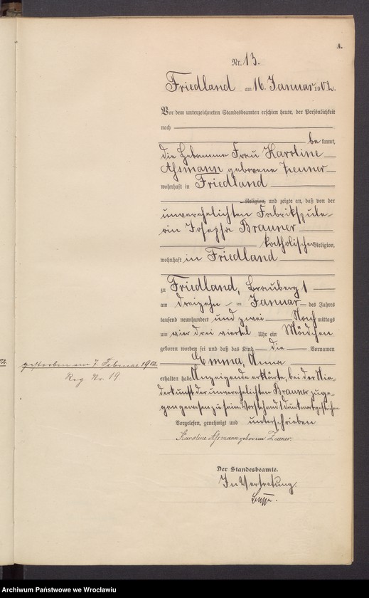 image.from.unit.number "Księga urodzeń USC Mieroszów (Friedland) 1902"