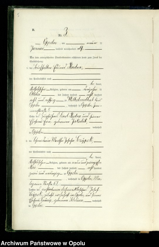 Obraz 8 z jednostki "Rejestr Małżeństw pierwopis 1911 1-190"