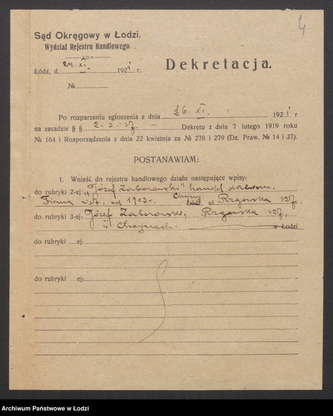 Obraz 6 z jednostki "Józef Zaborowski – handel drzewem"