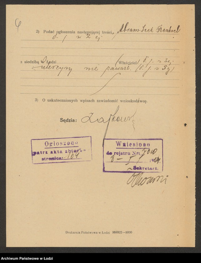 Obraz 8 z jednostki "Abram Icek Frenkiel - drobna sprzedaż manufaktury bawełnianej"