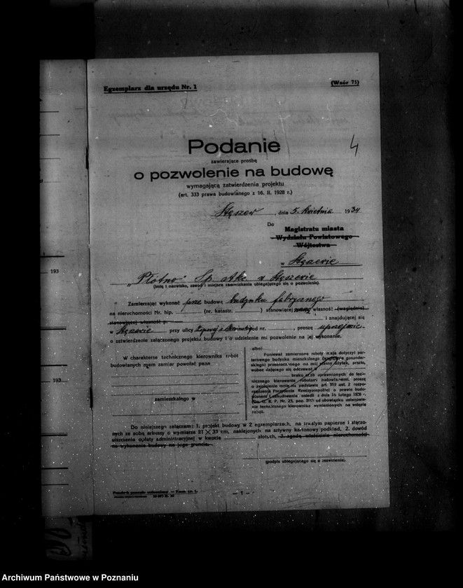 Obraz 8 z jednostki "Zatwierdzenie zakładu przemysłowego Płótno Spółka Firma Płótno Stęszew powiat poznański"