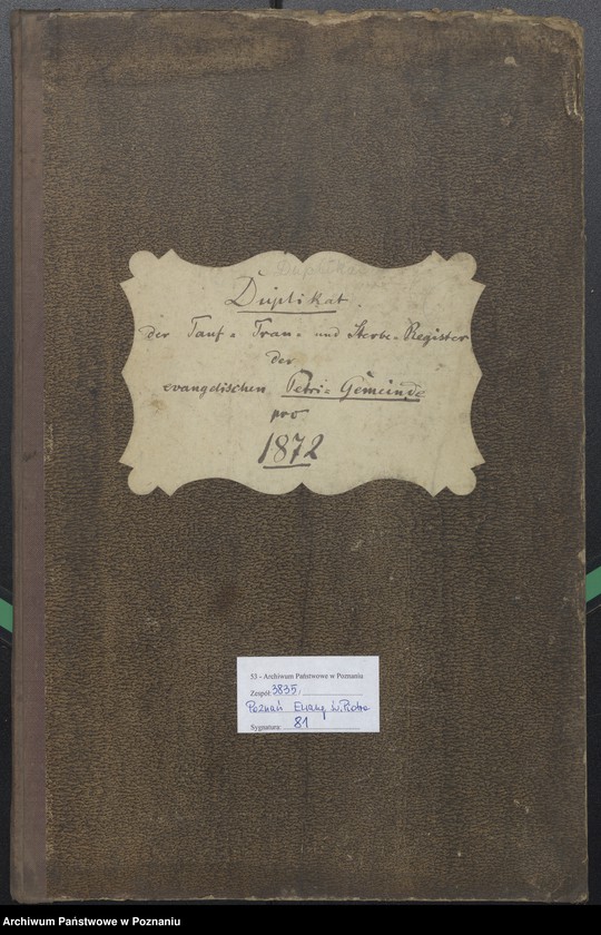 Obraz 2 z jednostki "Duplikat der Tauf, Trau und Sterberegister"