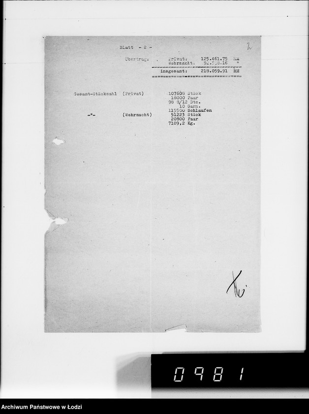 Obraz 6 z jednostki "Aufstellung laufender Aufträge und der Arbeitsressort"