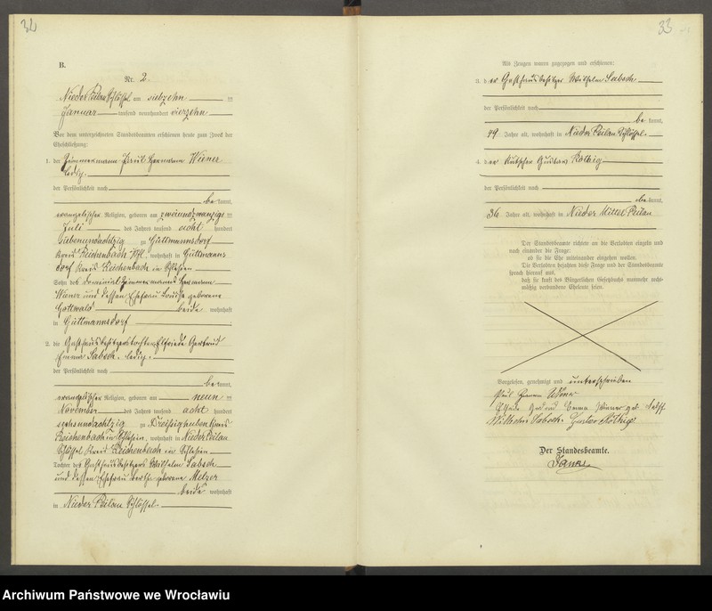 Obraz 20 z jednostki "Heiraths-Haupt-Register Nieder Peilau (Piława Dolna) 1913-1917"