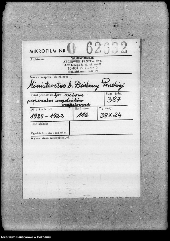 Obraz 2 z jednostki "Sprawy Osobowe personalne urzędników przejściowych"