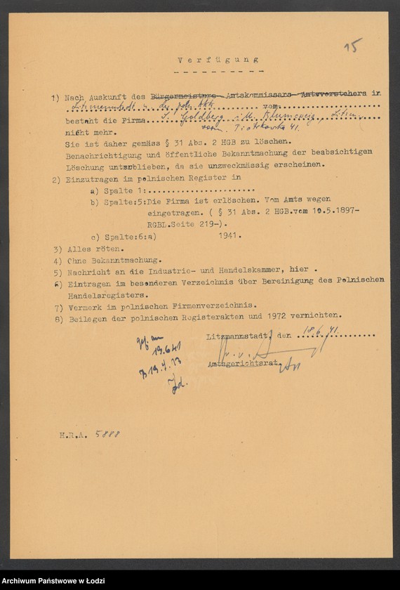 Obraz 17 z jednostki "Sz. Goldberg i M. Blumzweig – handel artykułami spożywczymi"