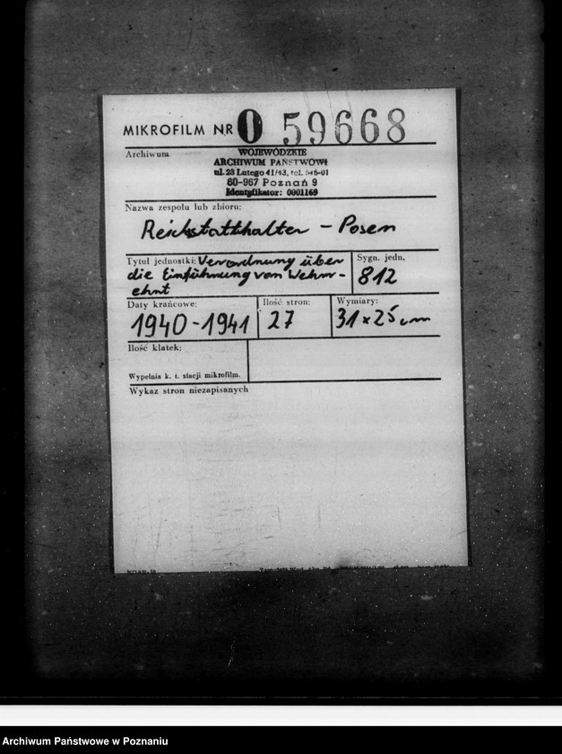 Obraz 2 z jednostki "Verordnung über die Einführung von Wehrrecht"