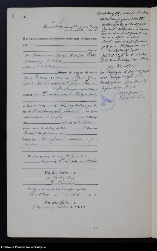 image.from.unit.number "Geburts-Neben-Register Nr 1 - 45 [ Księga urodzeń - wtóropis ]"