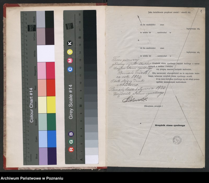 Obraz 3 z jednostki "Księga miejscowa małżeństw tom I [Rejestr główny małżeństw]"