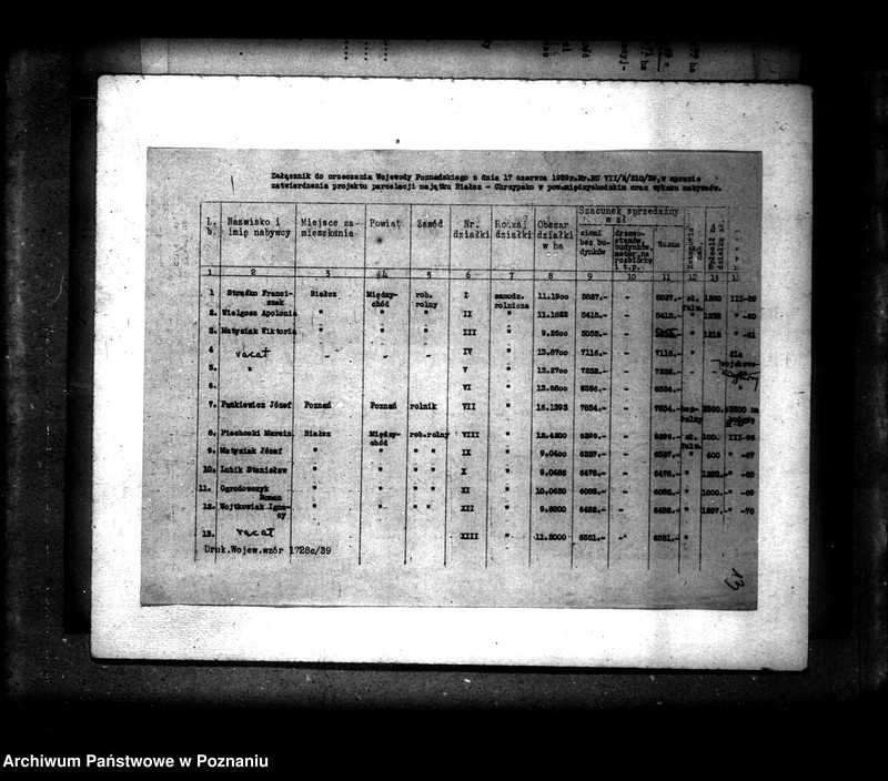 Obraz 17 z jednostki "Operat szacunkowy /parcelowanego majątku Białcz i Chrzypsko powiatu międzychodzkiego"