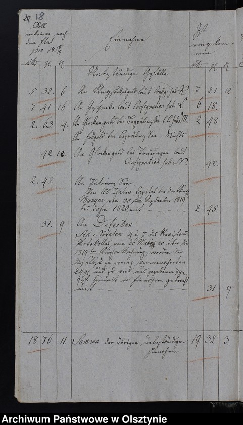 image.from.unit.number "Jahr Kirchen Rechnung des einfachen Real und Personal Decems, wie auch aller Einnahme und Ausgabe nebst BauRechnung"