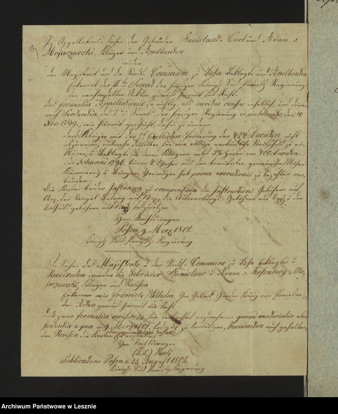 Obraz 12 z jednostki "[Akta manualia des Adwokat Jungmann zu Lissa in Sachen des Kaufmanns Bielefeld zu Posen gegen den Magistrat zu Lissa wegen 424 R. nebst Zinsen]"