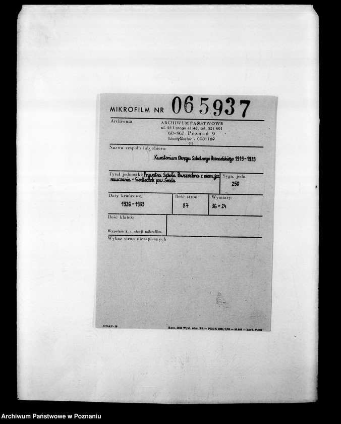 Obraz 2 z jednostki "Prywatna Szkoła Powszechna z niemieckim językiem nauczania- Siedleczek powiat Środa"